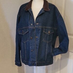 Vintage Marlboro Country Jeans  Jacket with Leather Trim  Classic Design